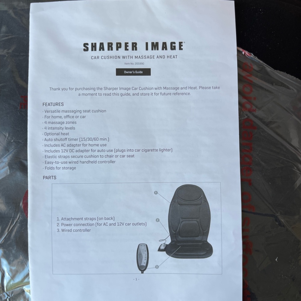 Sharper image seat massager